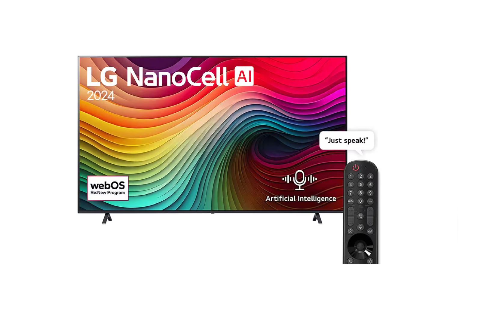 LG 65 Inch NanoCell Tv AI 4K Smart TV HDR10 webOS24 - 65NANO80T6A
