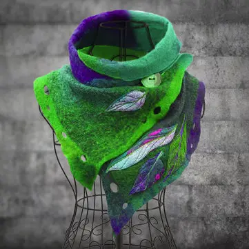 Vintage Color-Block Leaf Boas & Šály pro ženy