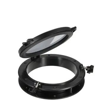 BSET MATEL 196mm Černé Marin Lodě Yacht RV ABS Kruhová Poklopy Světla Náhradní Okna Port Hole