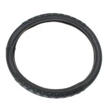 Univerzální 38cm Auto 3D Kůže Ocelový Prsten Kryt Volantu