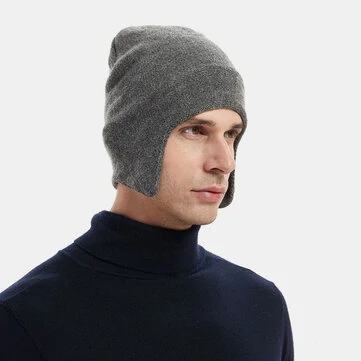 Unisex Pletená Čepice Jednoduchá Kupole Ochrana Uší Nepřilnavá Beanie Čepice Ušní Klapka Čepice