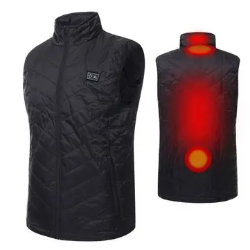 35-55℃ Zimní Elektrická Vyhřívaná Vest s Masážním Funkcem USB Napájení Bez Rukávů Jacket Coat Skiing Warm Waterproof