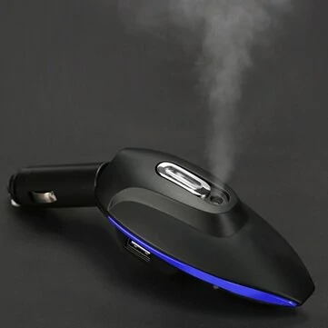 Autonomní difuzor do auta Dual USB nabíječka Čistění vzduchu v autě 12V Multifunkční zvlhčování