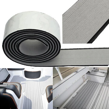 Podlahová fólie 240 cm x 58 mm x 5 mm EVA Flooring Faux Napodobeniny Teak Gray Black Deck Paluba Loďování