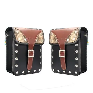 2 ks Motocyklové Brašny na Nářadí Sedačka Úložiště PU Koženka Nitěná Pouzdro