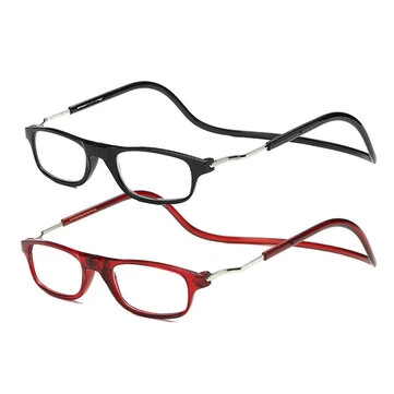 2 ks magnetických brýlí na čtení na krku s lehkým rámem, nastavitelnými nožičkami, proti pádu a proti sklouznutí, presbyopické brýle