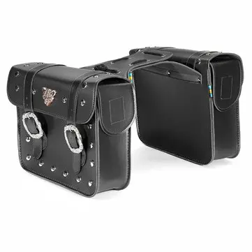 Pár PU Kožená motocyklová boční nástrojová taška Zavazadla Saddlebags Univerzální