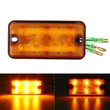 12V-80V 6 LED indikátory Amber Stop Rear Tail Lights Pro Lodě, Náklaďáky a Přívěsy