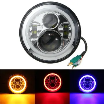 Světlomety Hi/Lo Beam LED 7 palců s okruhem Halo Ring DRL Signal Lampy pro Harley/Jeep