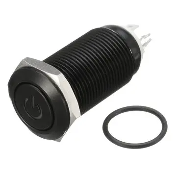 12V 4 Pin 12mm LED Světlo Kovové Tlačítko Spínací Přepínač