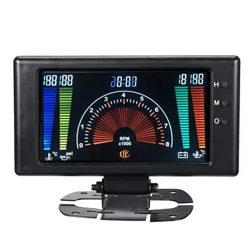 8V-18V 12V 6 v 1 LCD Digitální Měřič Oleje Tlaku Napětí Voda Teplota Oleje Otáčkoměr RPM Auto