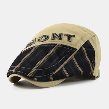 Muži šití pruhovaných baretů ivy kšiltovky pohodlné sluneční clony ploché klobouky kupředu