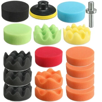 19 ks Sponge Waxing Polishing Buff Pads Set Kit s vrtacím adaptérem