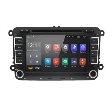 7 palcový 2 DIN pro Android Car Stereo DVD přehrávač Quad Core 1G+16G dotykový displej GPS Wifi bluetooth pro VW Passat Golf Jetta Seat Skoda