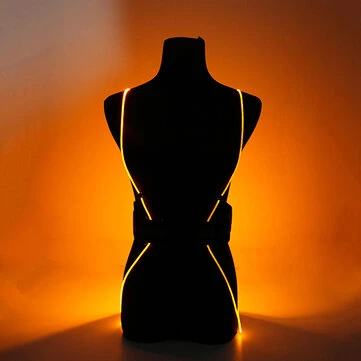 LED Fiber Reflexní Vest Noční Cyklistika Běh Venkovní Bezpečnostní Sportovní Oblečení