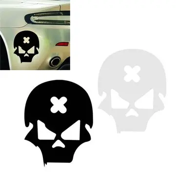 Cross Error Skull Car Sticker Skeleton Motorcycle Reflective Vinyl Decal Tag 14cm*11cm