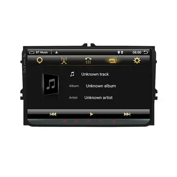 YUEHOO 2 DIN 9 palců pro Android 8.0 4 jádra 2+32G Autorádio Přehrávač GPS Dotyková obrazovka 4G Bluetooth FM AM RDS DAB+ pro VW Skoda