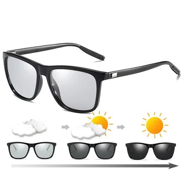 Pánské fotochromatické sluneční brýle klasické čtvercové UV400 polarizované sluneční brýle na cyklistiku