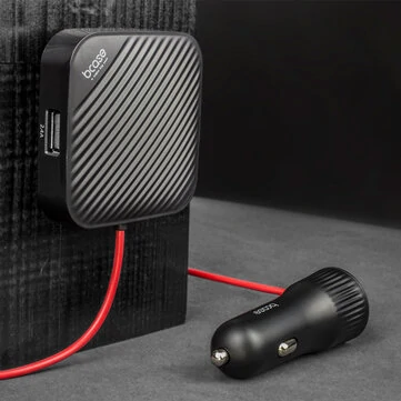 BCASE 36W SHARE-4-Port Pasivní Autonabíječka Rychlonabíjení s 2 USB Porty 1.5M Kabel