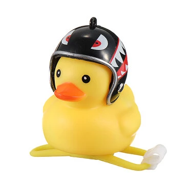 Kreslený žlutý křemíkový větrný kachní zvon na motocyklu, blikající světlo na horském kole na řídítka, zvonkové příslušenství