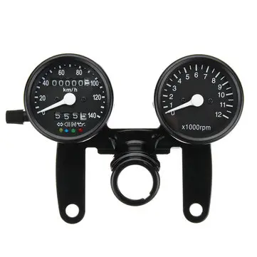 12V Motocyklové LED pozadí Odometer Tachometer Rychloměr Dual Gauge Meter s držákem Universal