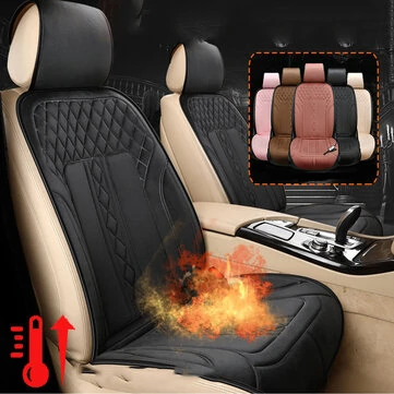 Odporný kožený vyhřívaný polštářek na auto s plyšovým potahem