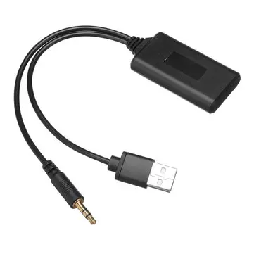 Univerzální 12V Auta Bluetooth Modul Adaptér AUX-IN AUX Audio Kabel Bezdrátové Rádio Stereo USB 3.5MM Jack Plug