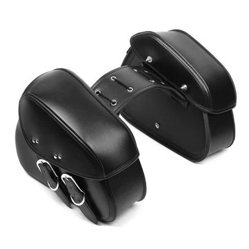 Motocyklové PU kožené Sedlové tašky Voděodolná Saddle Swing Arm Bag Levá Pravá Černá