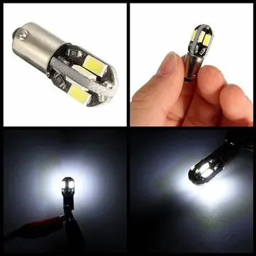 2ks 12V Ba9s 2W 100LM 6000K T4W Bílý 6 SMD LED Palubní Deska Světlo Registrace Široké Světlo Lampa Motocykl Auto