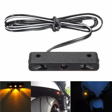 12V Motocykl 3 LED Otočné Světlomety Přední Mini Páka Žlutá Světla
