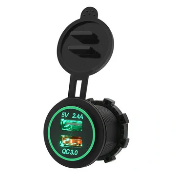 Motorcykl QC 3.0 Dvojitý USB Návod na dobíjení adaptéru 5V 3.4A Odporný vůči vodě IP66
