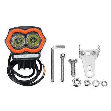 12-80V 20W Reflektor S USB nabíječkou Mlhová světla Motocykl Motokros LED přední světlomet S držákem