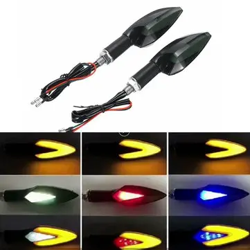 12V Univerzální Motocyklové LED Blinkry Indikátor Světla Během Dne Lampy 3 Barvy