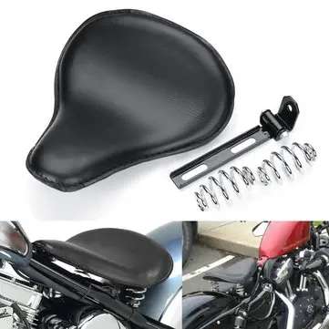 Černé motocyklové sólové sedlo s držákem pružina pro Harley Bobber Yamaha V Star 1300 1100 950