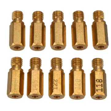 10 ks sady hlavních trysek karburátoru pro Keihin OKO KOSO PE PWK Vyberte velikost 118-160