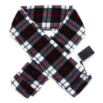 Zimní topení elektrická teplá šála z flanelu dlouhé šály v kostkovém stylu