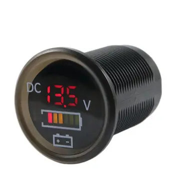IP67 12-24V Motorový Červený LED Voiture Digitální Voltmetr Napětí Zobrazení Meter Gauge