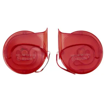 Pár 12V 110dB vzduchových rohů Univerzální červených Super hlasitých pro auto, dodávku a motocykl