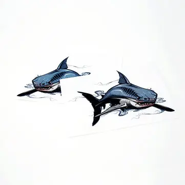 Rezavějící Upozornění Etikety s Obrázky Žraloka a Medvěda Pro Auta, Nákladní Auta, Motocykly