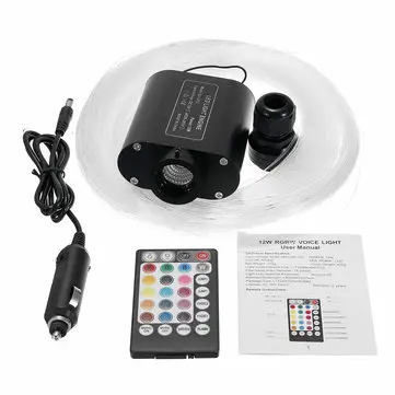 12W RGBW LED Světelný zdroj pro hvězdný strop z vláken 150ks 2M 0,75mm + 28 klíčový RF dálkový ovladač