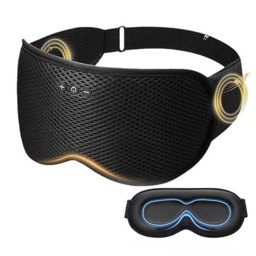 Bluetooth 3D Bezdrátová Hudební Oční Maska Závoj Měkká Pratelná Oční Maska s Handsfree Telefonními Sluchátky Přenosná Cestovní Světelně Blokující Spánková Maska