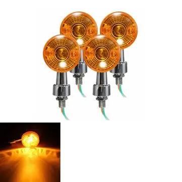 4 stk universal motorcykel blinklygte indikatorlampe orange pære