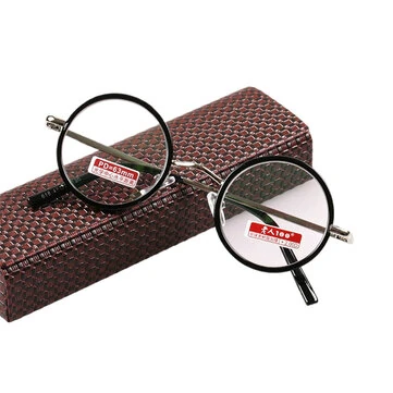 Retro Rund Metalramme Læsebriller Minimalistisk Anti-blå Lys Presbyopi Briller