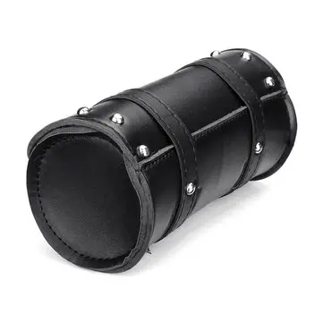 Motorcykel Frontgaffel Værktøj Saddlebags Pouch Bagage Sort Læder Til Harley