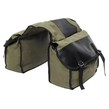 Motorcykel Sidelommer Canvas Side Rygsæk Cykel Multifunktions Bagage Taske Army Green