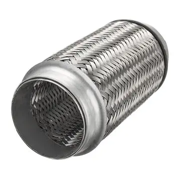 3 X 8 tommer 76 X 203mm Klamveud Escape Muffler Fleksibel Rør i Rustfrit Stål Dobbeltflettet