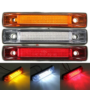 6 LED Markeringslys Sideindikator Lampe Lastbil Trailer Varevogn 12V 24V