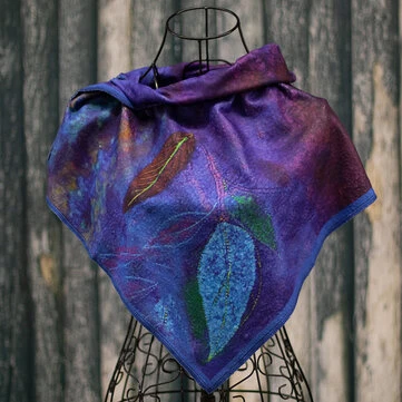 Kvinders blå afslappet farveblok tørklæder og sjaler