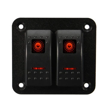 12V 24V 2 gangs IP65 Vandtæt LED Bil Marine Truck Båd RV Rocker Switch Panel