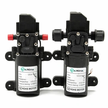 KROAK 130PSI 6L/Min Vand Højtryksmembranpumpe Selvsugende Caravan Camping Båd DC 12V 72W FL-3308